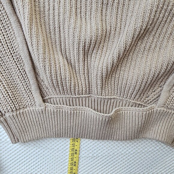 Women's M Sweater Cropped Long Sleeved Brown Cable Knit Forever 21 - Picture 8 of 10